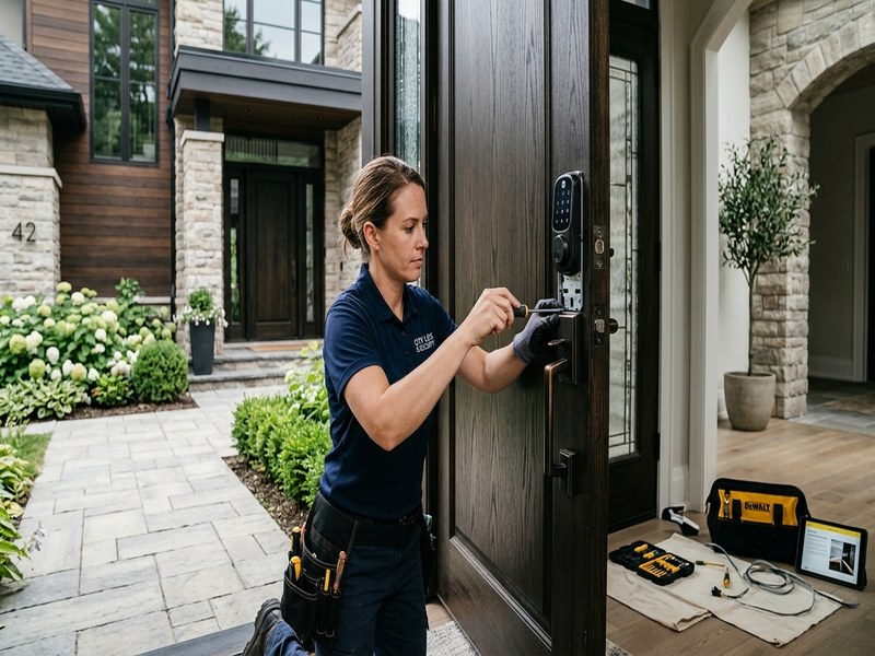 Smart lock installation on Gale Ranch home in San Ramon CA